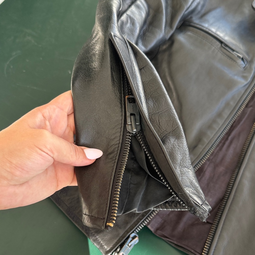 Karl largerfeld Men's Black Leather Jacket M - Picture 2 of 9